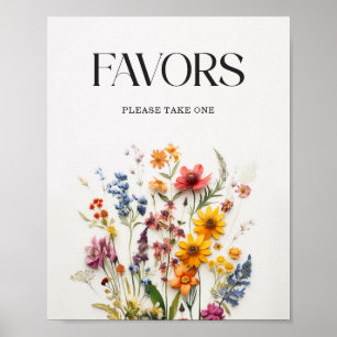 Undertecknad om favoriter för Wildblommor-babykläd Poster
