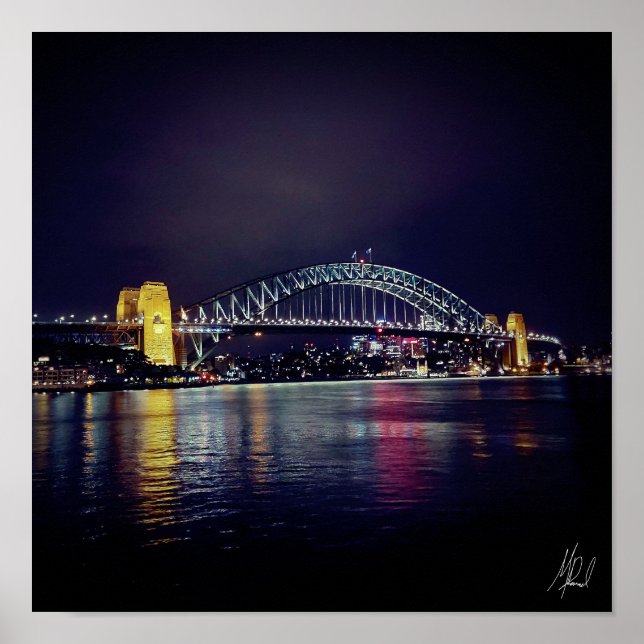 Undertecknad Sydney Harbour Bridge Poster (Framsidan)