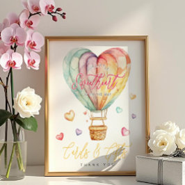 Undertecknande av Baby, små hjärtkort och gåvor Poster