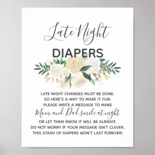 Undertecknande av babyskjortor sent på natten poster