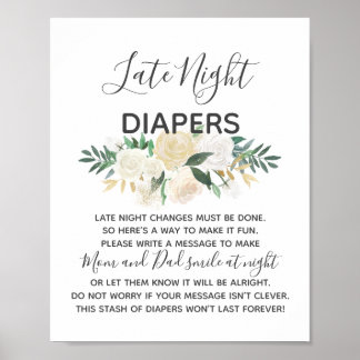Undertecknande av babyskjortor sent på natten poster