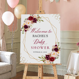 Undertecknande av Blommigten Guld Ram Babykläder Poster