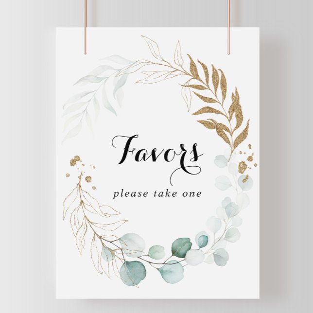 Undertecknande av Blommigten Rustic Eucalyptus Gul Poster (Skapare uppladdad)