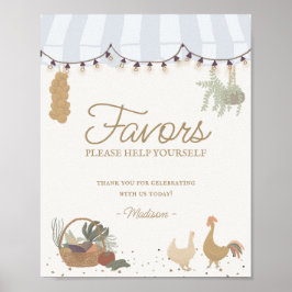 Undertecknande av Blue Farmers Market Farm Fresh F Poster