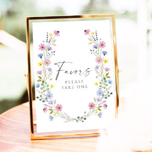 Undertecknande av Boho Garden Wildblombröllop-favo Poster