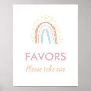 Undertecknande av Boho Rainbow Girl Birthday Favor Poster