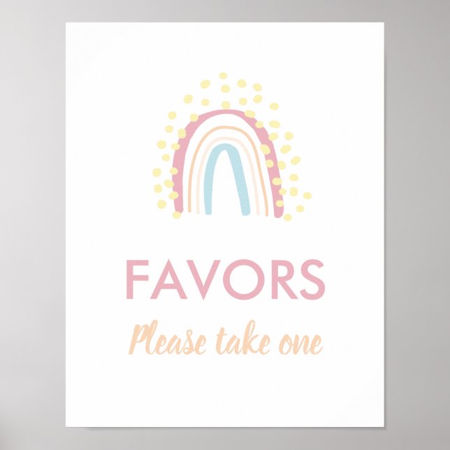 Undertecknande av Boho Rainbow Girl Birthday Favor Poster (Framsidan)