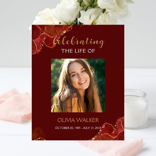 Undertecknande av borgmästaren Burgundy & Guld Gre Fototryck (Skapare uppladdad)