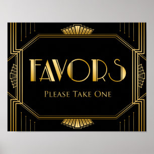 Undertecknande av bröllopsfavoriter   Gatsby Art D Poster