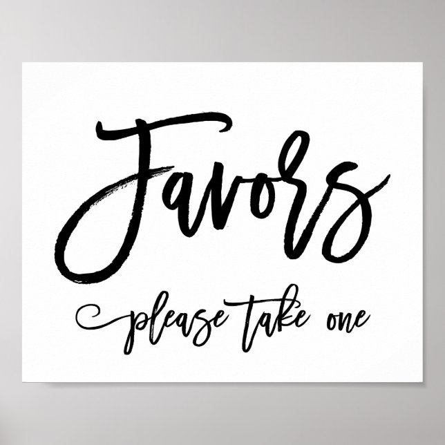 Undertecknande av chic Hand Lettered Wedding Favan Poster (Framsidan)