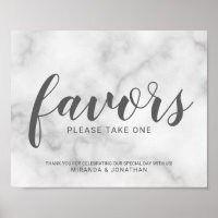 Undertecknande av Classy Elegant White Marble-favo