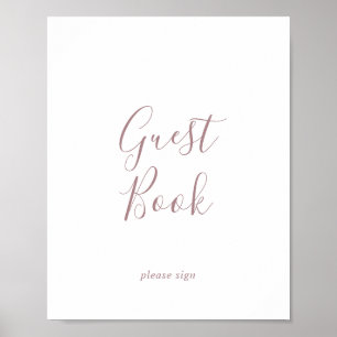 Undertecknande av den minimalistiske Ro Guld-gäste Poster