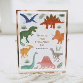 Undertecknande av Dinosaur-Födelsedagsfestens favo Poster