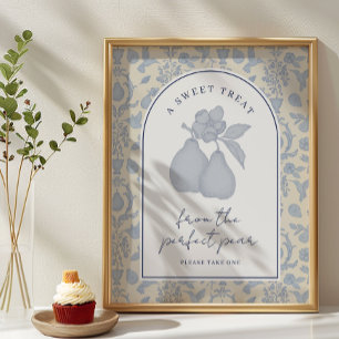 Undertecknande av Dusty Blue Perfekt Pear-Möhippa- Poster