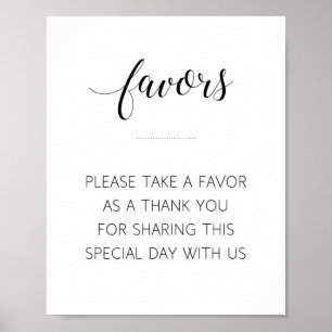 Undertecknande av elegant Black Script-bröllop-fav Poster