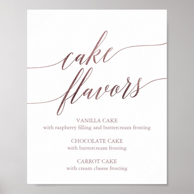 Undertecknande av elegant Guld Calligraphy Cake Fl Poster (Framsidan)