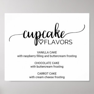 Undertecknande av enkel svart Calligraphy Cupkaka- Poster