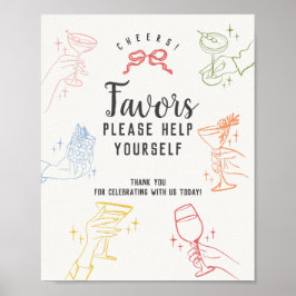 Undertecknande av färgstarka bakomliggande Party-f Poster