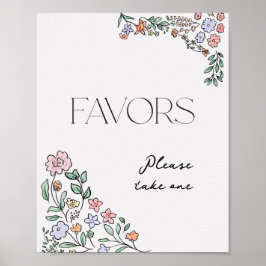 Undertecknande av färgstarka botaniska Möhippor Poster