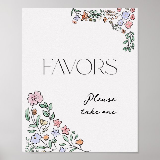 Undertecknande av färgstarka botaniska Möhippor Poster (Framsidan)