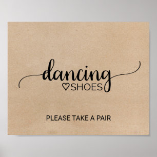 Undertecknande av Faux Kraft Calligraphy Dancing S Poster