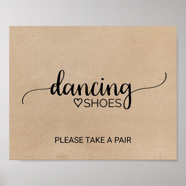 Undertecknande av Faux Kraft Calligraphy Dancing S Poster (Framsidan)