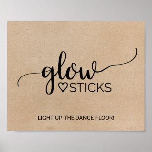 Undertecknande av Faux Kraft Calligraphy Glow Stic Poster