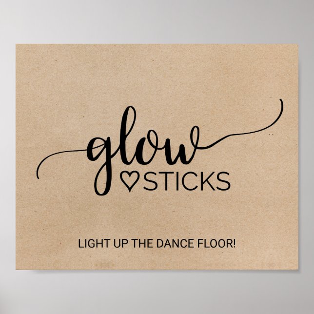 Undertecknande av Faux Kraft Calligraphy Glow Stic Poster (Framsidan)