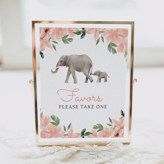 Undertecknande av favoriter för blommigt Elephant  Poster (Skapare uppladdad)