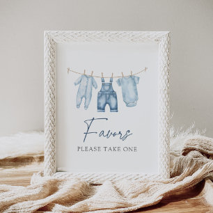 Undertecknande av favoriter för Blue Jean Denim Ba Poster