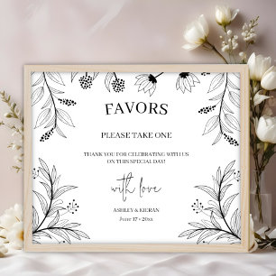 Undertecknande av favoriter för elegantens Blommig Poster
