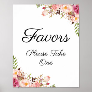 Undertecknande av favoriter för Rustic Rosa Blommi Poster