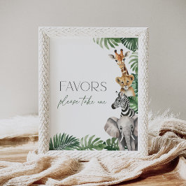 Undertecknande av favoriter för Safari Baby Shower Poster
