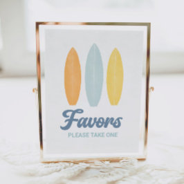 Undertecknande av favoriter för Surfboard Födelsed Poster