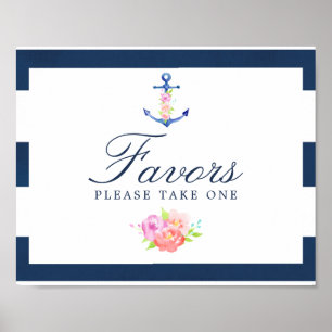 Undertecknande av favoriter för vattenfärgsBlommig Poster