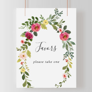 Undertecknande av favoriter i Blommigt för Rosa Poster