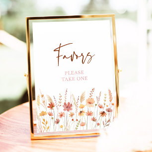 Undertecknande av favoriter i Boho Wildblommor Bab Poster