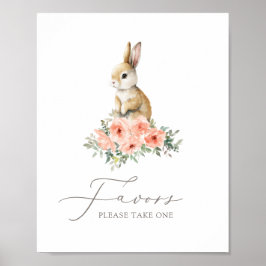 Undertecknande av favoriter i Bunny Blommigt Girl Poster