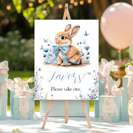 Undertecknande av favoriter i Cute Bunny Wildblomm Poster