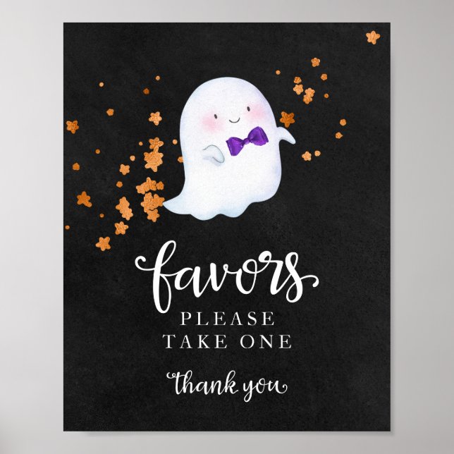 Undertecknande av favoriter i Cute Ghost Halloween Poster (Framsidan)