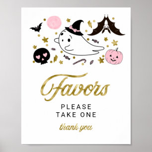Undertecknande av favoriter i Cute Ghost Halloween Poster