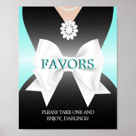 Undertecknande av favoriter i den moderna Aqua Tea Poster