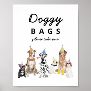 Undertecknande av favoriter i Doggy Bags Hund Birt Poster