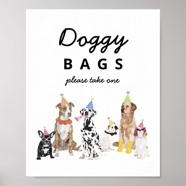 Undertecknande av favoriter i Doggy Bags Hund Birt Poster (Framsidan)