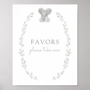 Undertecknande av favoriter i Elephant Greenery Ba Poster