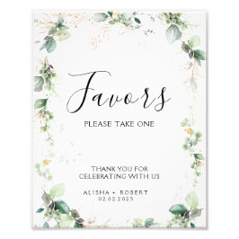 Undertecknande av favoriter i Forest Grönt Wedding Fototryck