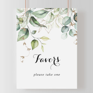 Undertecknande av favoriter i Guld i elegant Green Poster