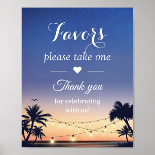 Undertecknande av favoriter i Handflatan Beach Str Poster