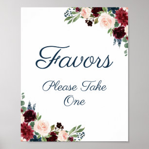 Undertecknande av favoriter i marsala Blommigt -br Poster