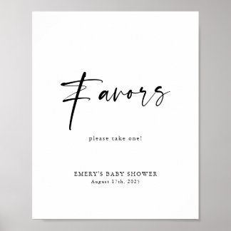 Undertecknande av favoriter i modern babyvy poster